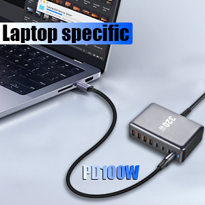 NOTE: If you want to charge your laptop, you can only use the PD100W port.