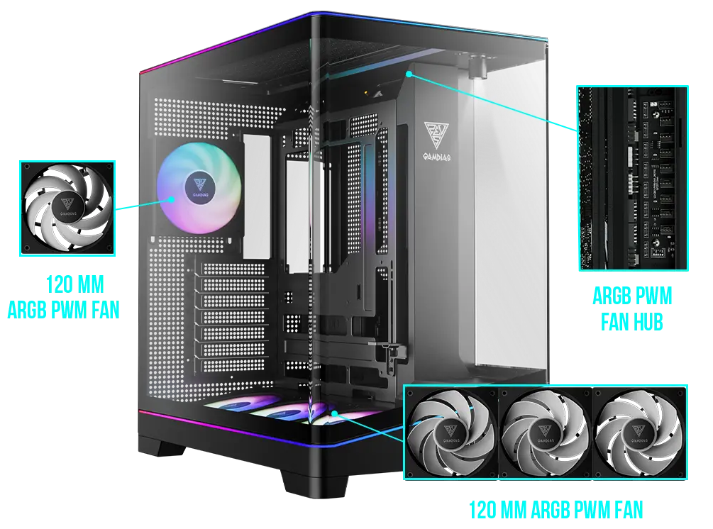 Gamdias ATLAS P6 CG ATX Mid Tower Computer Case