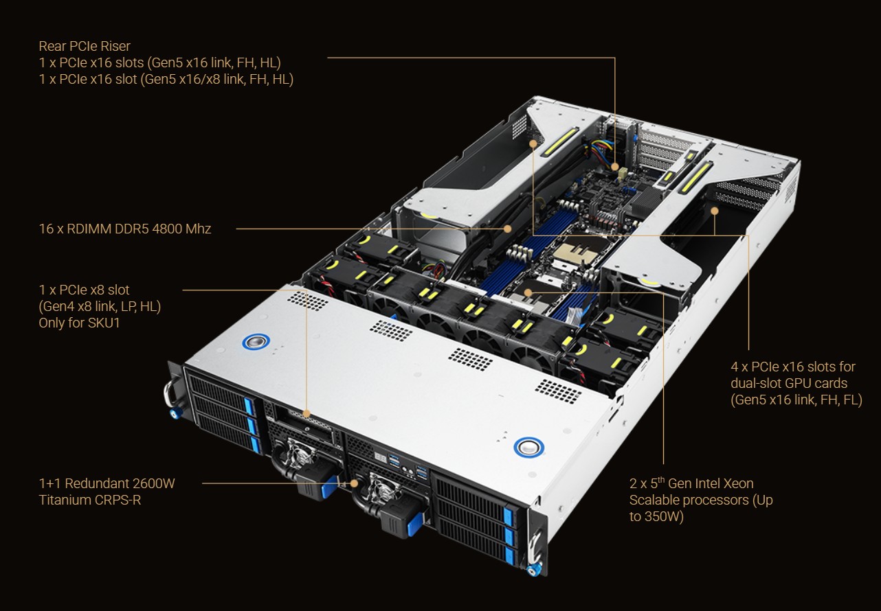 ASUS ESC4000-E11-26WGP 4U AI Deep Learning Server