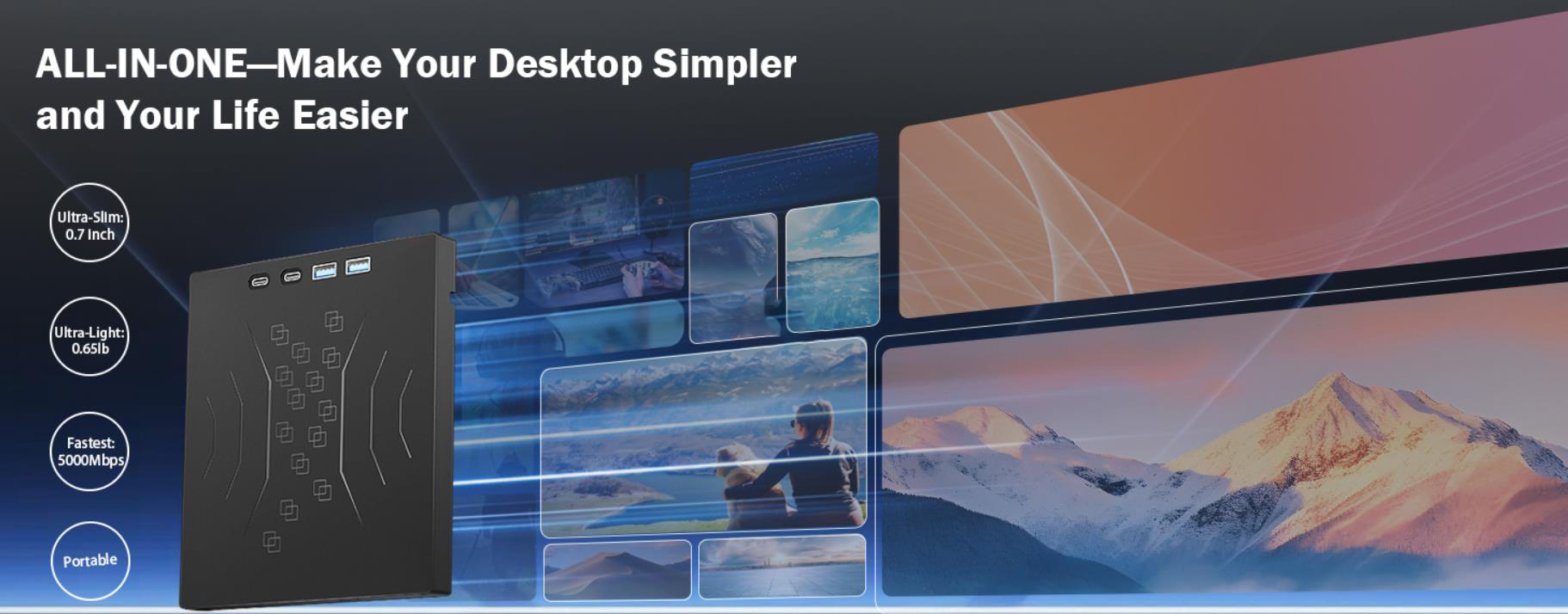 7 in 1 External DVD Drive, External CD/DVD Drive for Laptop USB 3.0 & Type-C