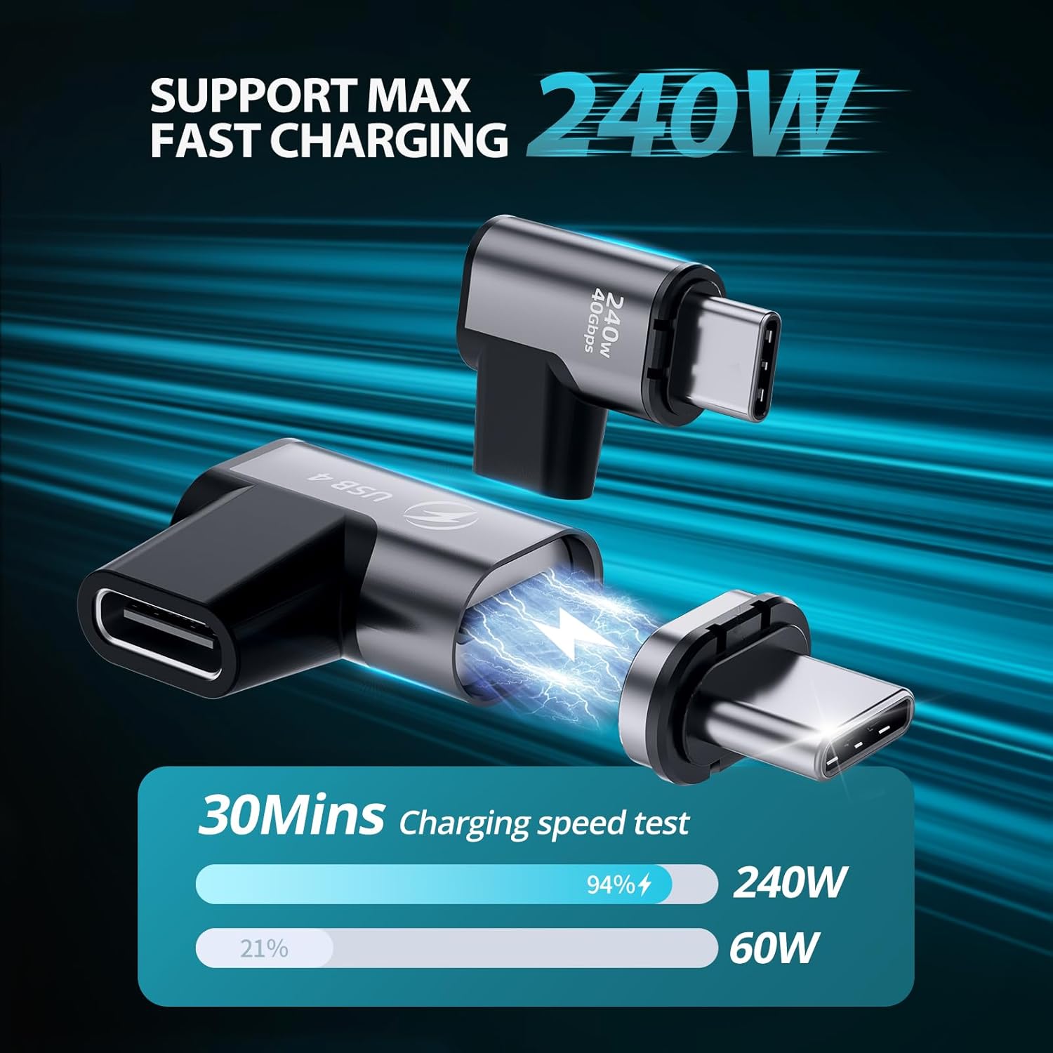 Elbow USB C Magnetic Adapter
