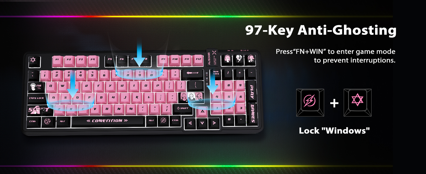 AUSDOM 98Pro Wireless Mechanical Keyboard