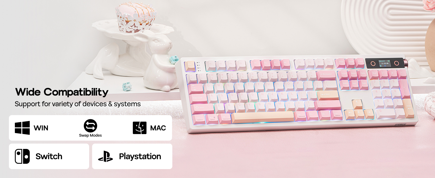 EPOMAKER TH108 PRO Full Size Mechanical Keyboard Wide Compatibility