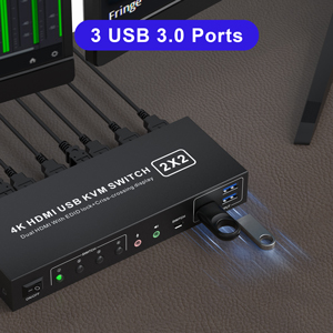 2 PCs Share 3 USB 3.0 Devices 3 USB 3.0 ports, backward compatible with USB 2.0 and USB 1.1, share U