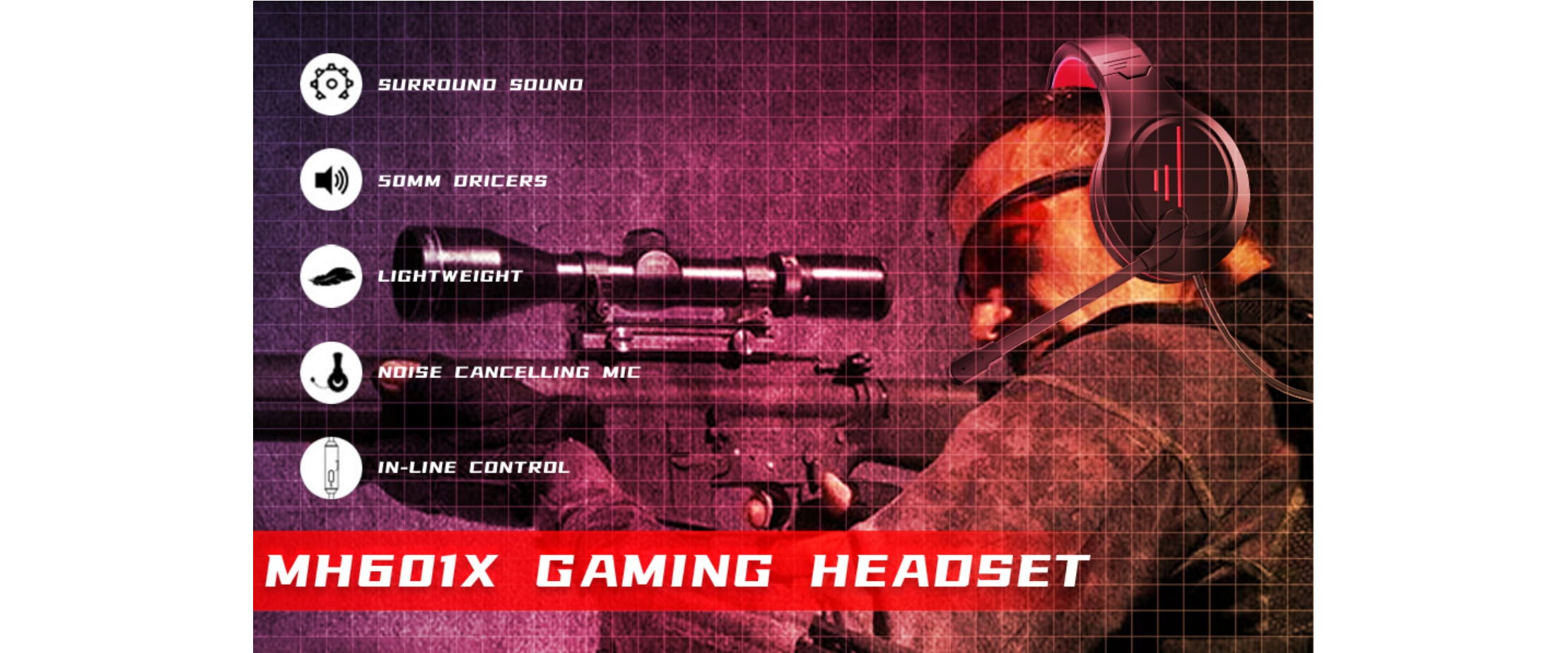 INMISS MH601X Gaming Headset, Key Specs