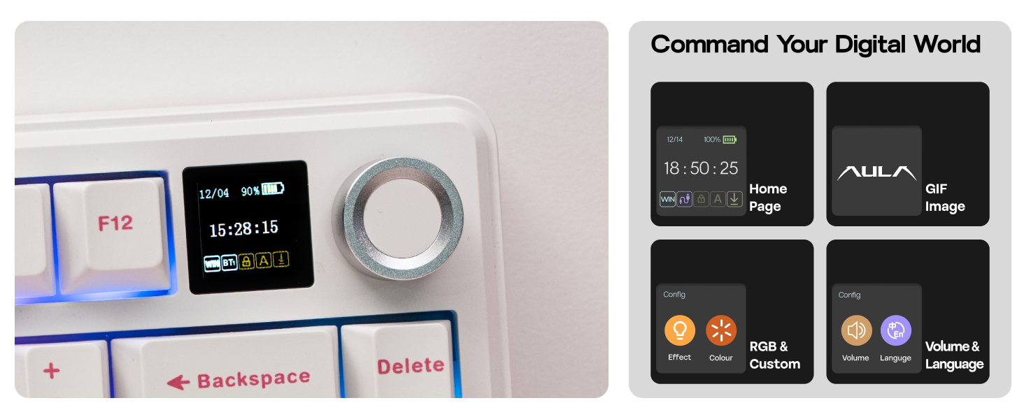 EPOMAKER X AULA F75 MAX with TFT Screen &Metal Knob