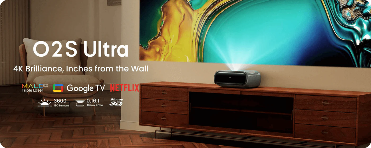 JMGO O2S Ultra Ultra Short Throw Projector