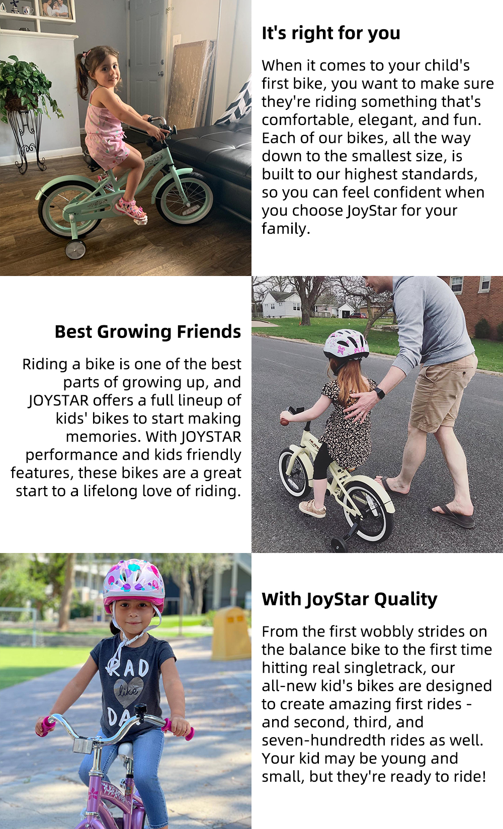 joystar kids bike boy girl children youth bicycle training wheels