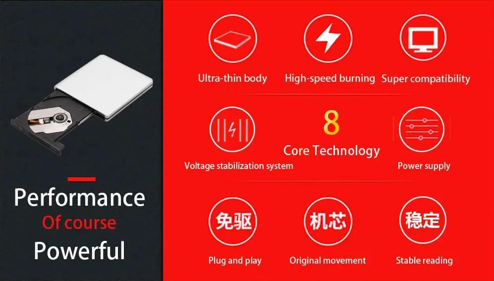 This external cd/dvd/Blu ray drive for laptop is multi-functional.