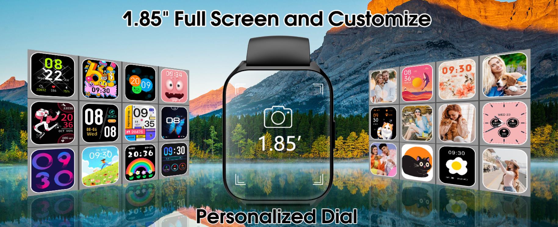 Smart Watch, 1.85"HD Smartwatches (Answer/Make Calls), 100+ Sport Modes with Fitness Tracker