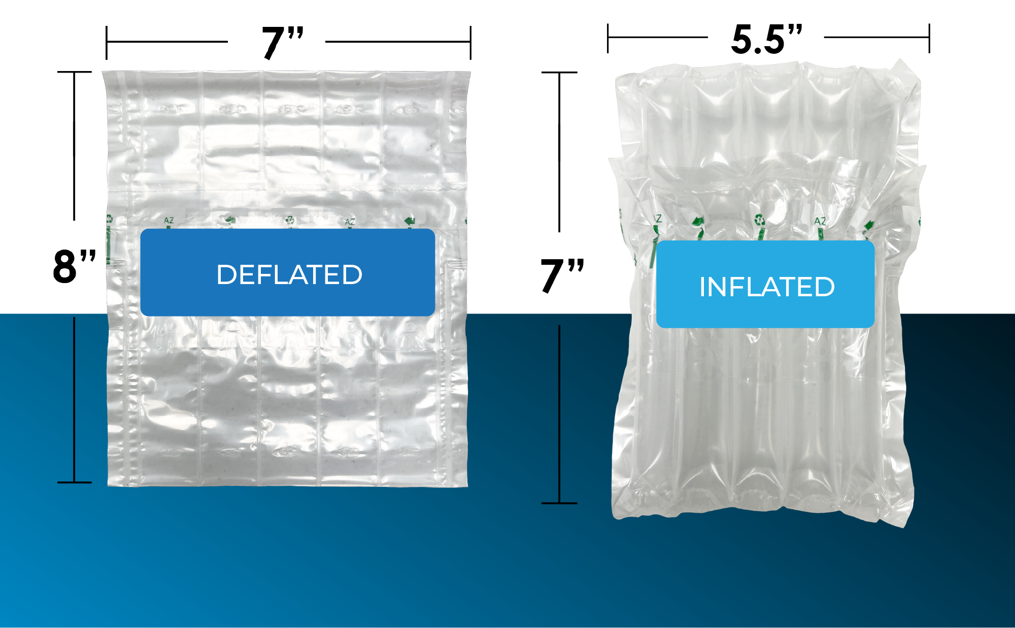 wine bottle projectors shipping packaging air pillows dunnage void fill air bags