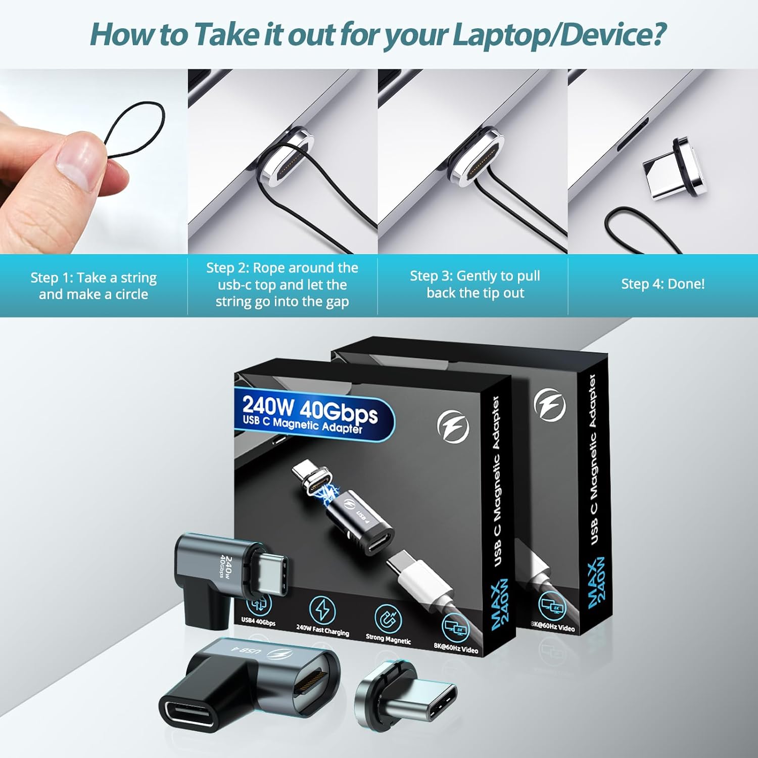 Elbow USB C Magnetic Adapter