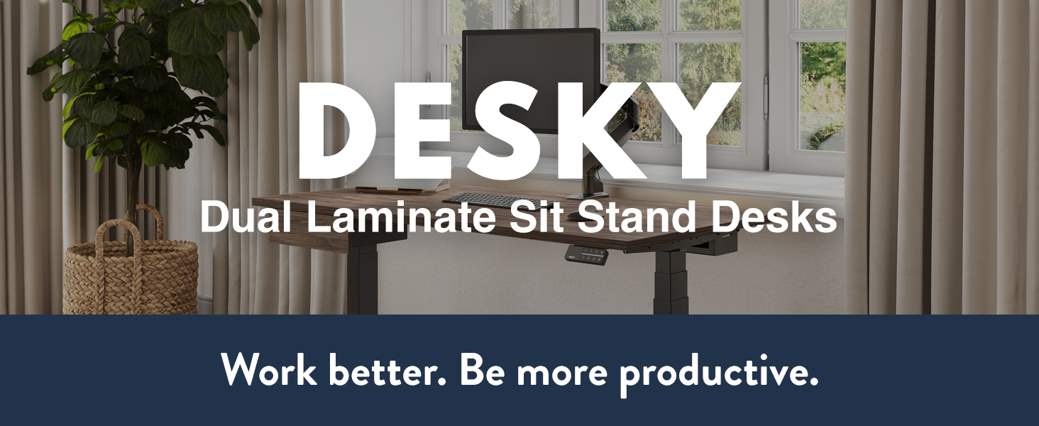 sit stand desk, standing desk, height adjustable desk, ergonomic desk, dual motor, melamine desk