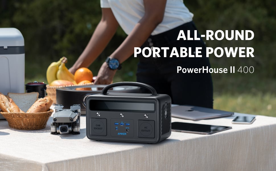 Anker Portable Generator for Home Use, PowerHouse II 400, 300W/388.8Wh,  110V AC Outlet/60W USB-C Power Delivery Portable Power Station for Home  Use, Road Trips, Camping, Emergency Power, and More - Newegg.com