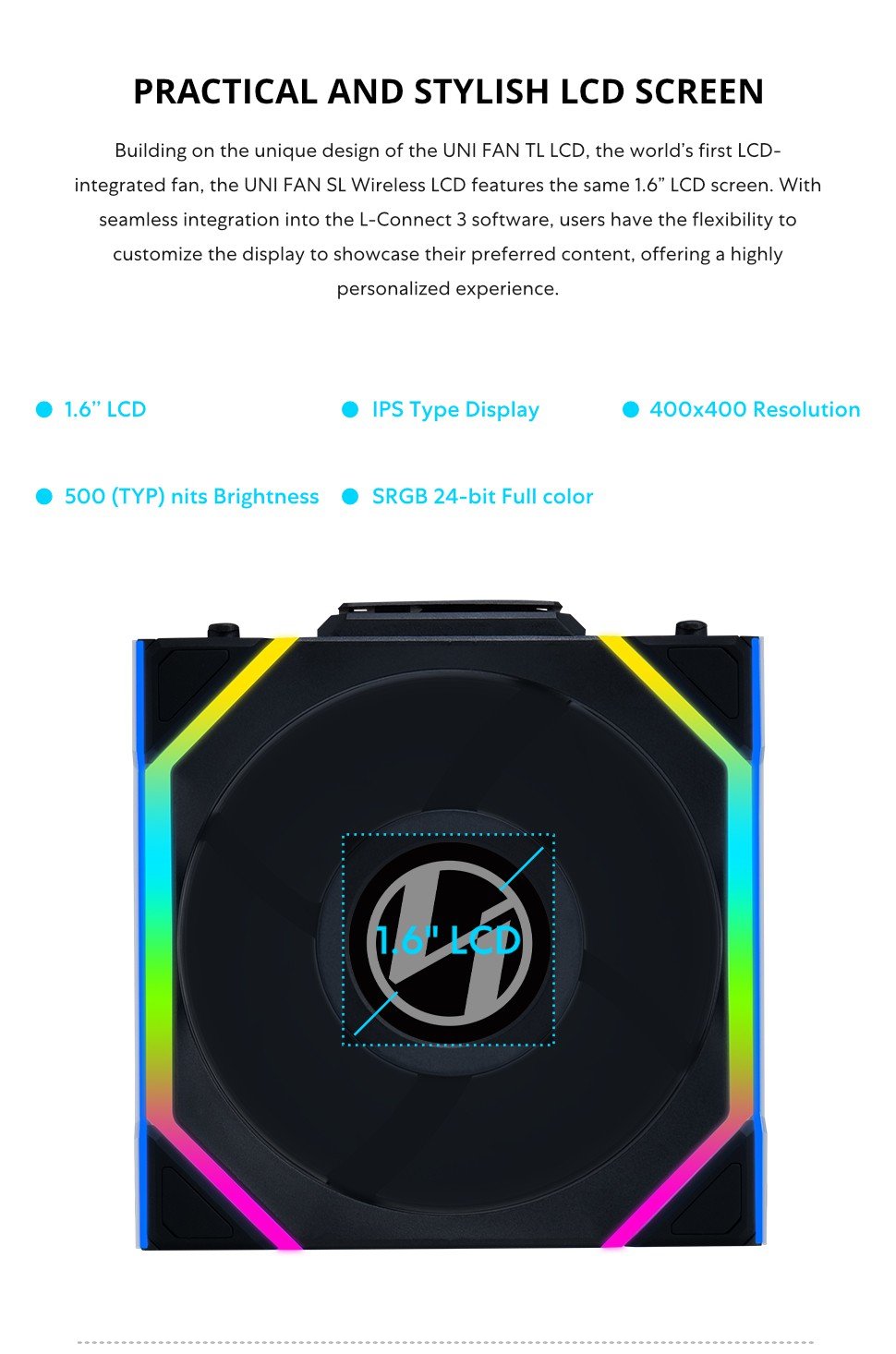 UNI FAN, SL WIRELESS, RGB, LCD, Reverse, Fan, Controller