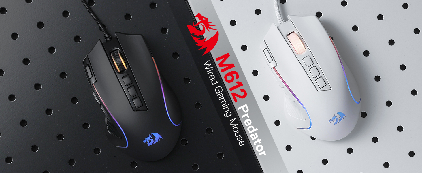 Redragon M612 Wired RGB Optical Gaming Mouse 8000 DPI Remapping Keys | Cable-Free 0 Delay, Redefine