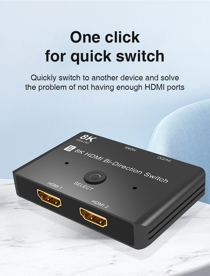 CABLEDECONN 4 Port HDMI 2.1 4in 1out 8K Directional Switch with IR Remote  Ultra HD 8K@60Hz 4K@120Hz High Speed 48Gbps HDR10 3D - AliExpress