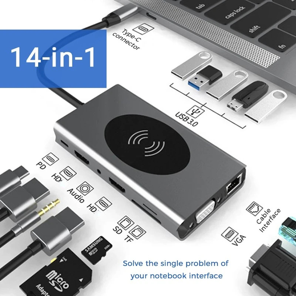 14-in-1 Triple Display Laptop Docking Station