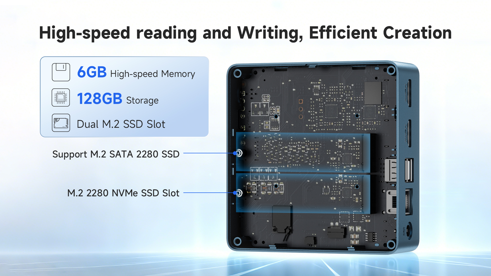 BMAX MaxMini B1 Plus New Mini PC with M.2 2280 SATA and PCIe NVMe storage expansion support
