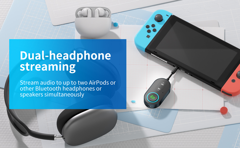 Upgraded Bluetooth 5.3 Transmitter Receiver, 2-in-1 Airplane Bluetooth Adapter