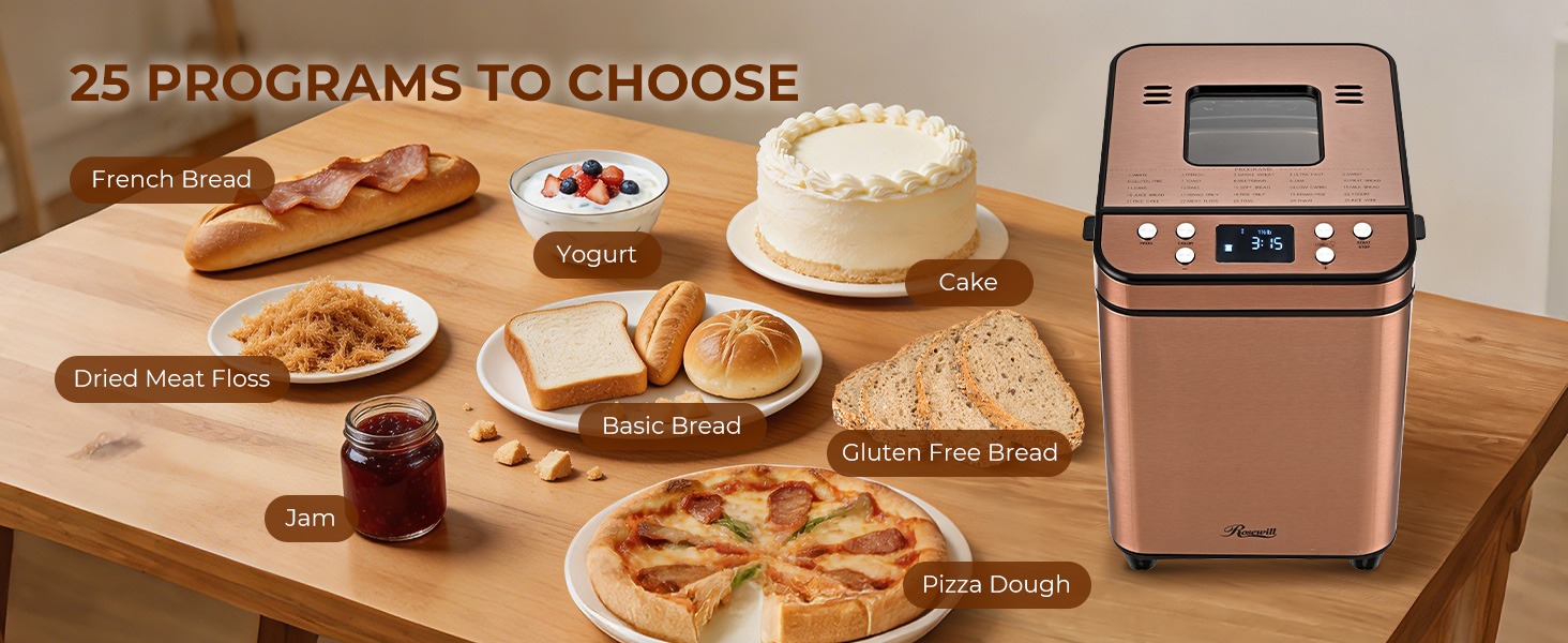 Rosewill 25-in-1 Automatic Bread Maker Machine