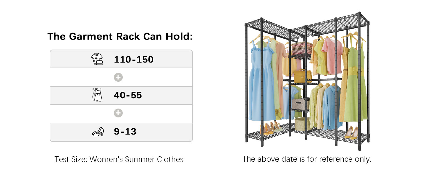 Vipek L50 Protable Closet Rack Large Corner Freestanding Wardrobe Closet,  Max Load 1150lbs : Target