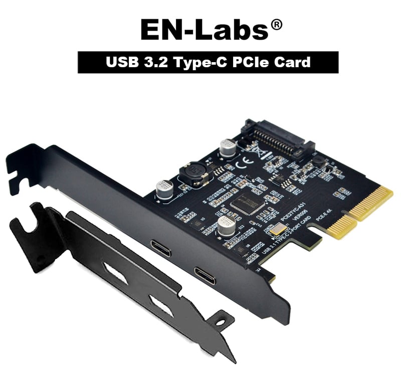 Carte PCI Express USB 4 Ports - Carte d'Extension PCIe USB 10Gbps avec 2  Controlleurs - 2x USB-C & 2x USB-A (USB 3.2 Gen 2) - Carte PCI-e USB/USB-C  