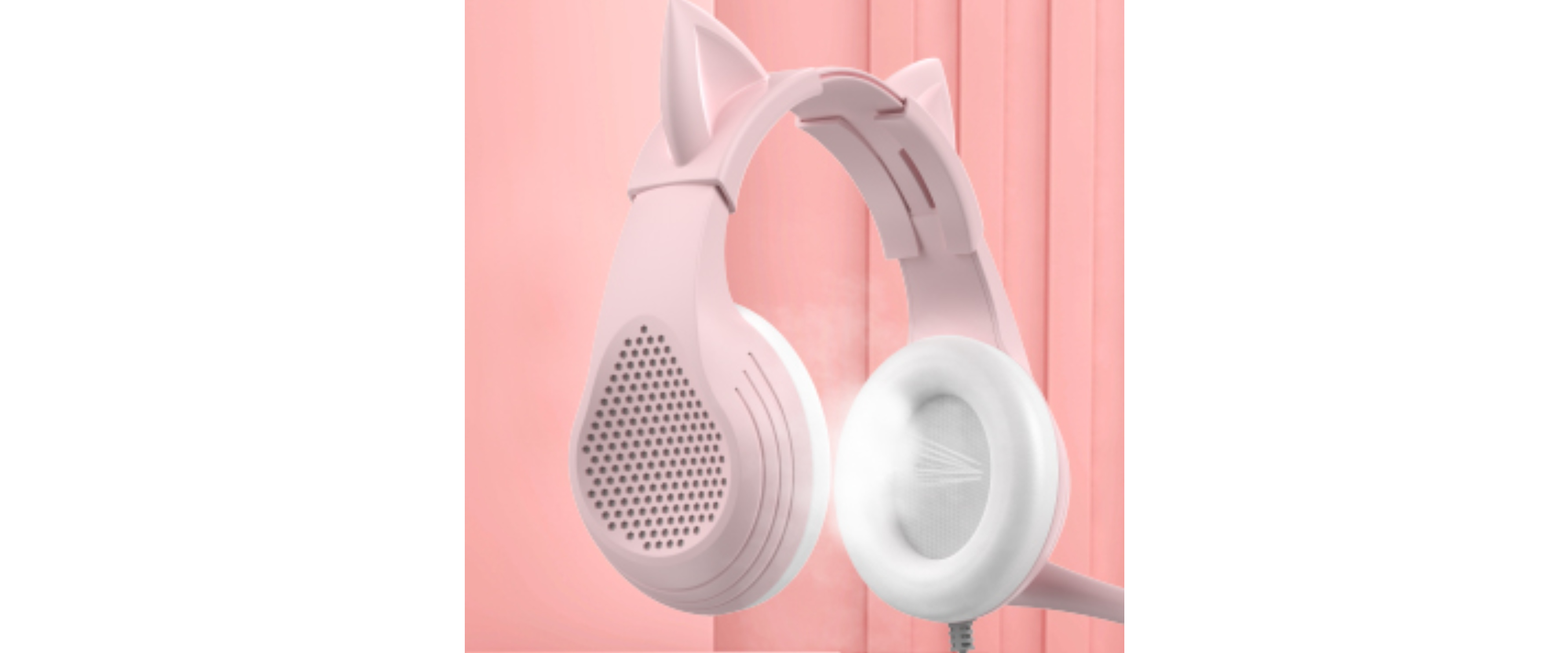 INMISS cat ear gaming headphone, soft breathable memory ear cushions