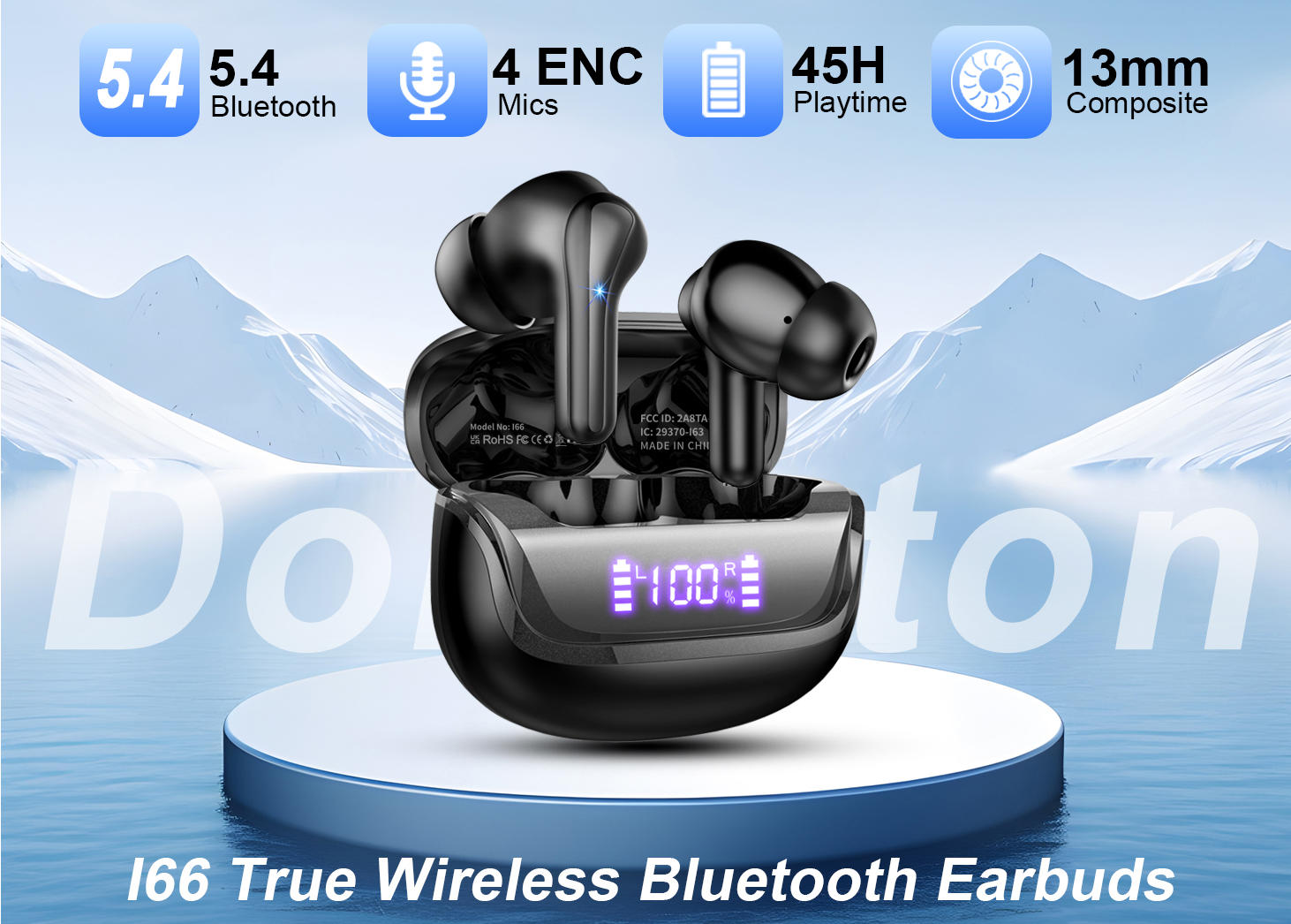 Wireless Earbuds, Bluetooth 5.4 Headphones Deep Bass, 50H Playtime In Ear Earphones