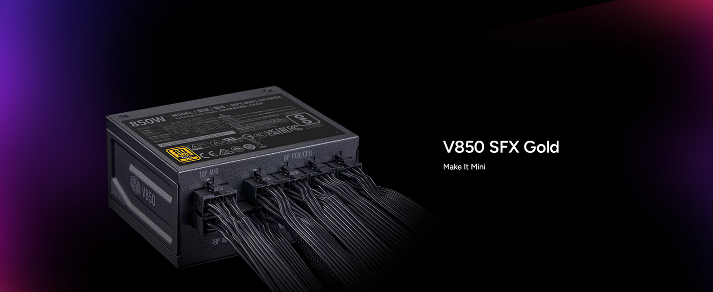 Cooler Master V850 SFX Gold Full Modular Power Supply Black