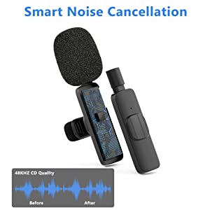 Wireless Lavalier Microphone for Phone(Type C), Wireless Microphone for  Video Recording, Live Stream, Noise Reduction & Plug-Play(No Need