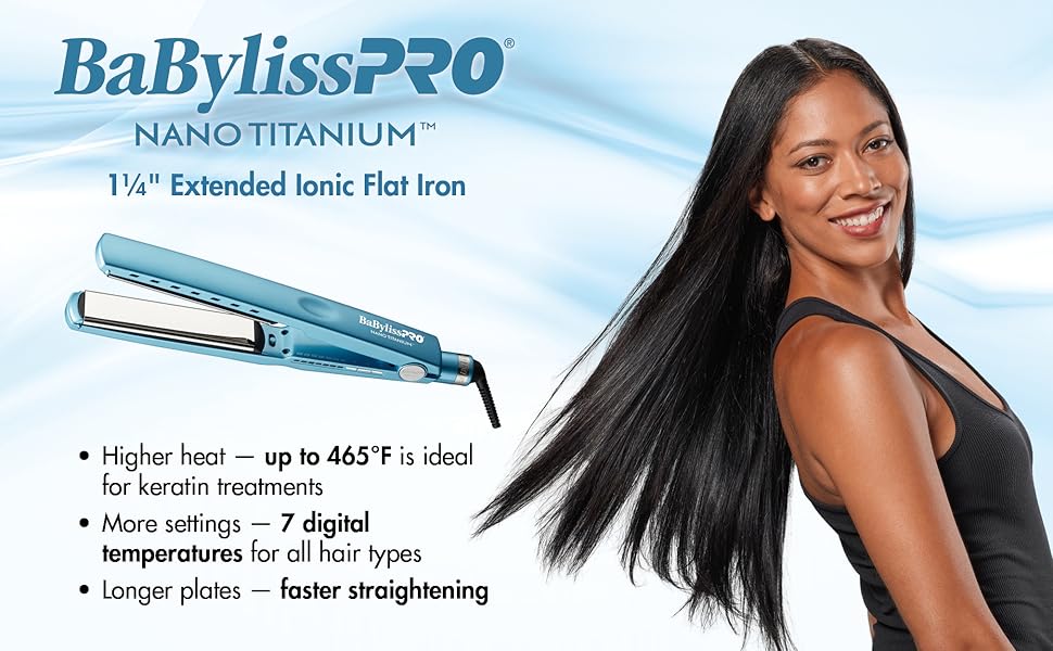 BaByliss Pro Nano Titanium Vented Ionic Flat Iron