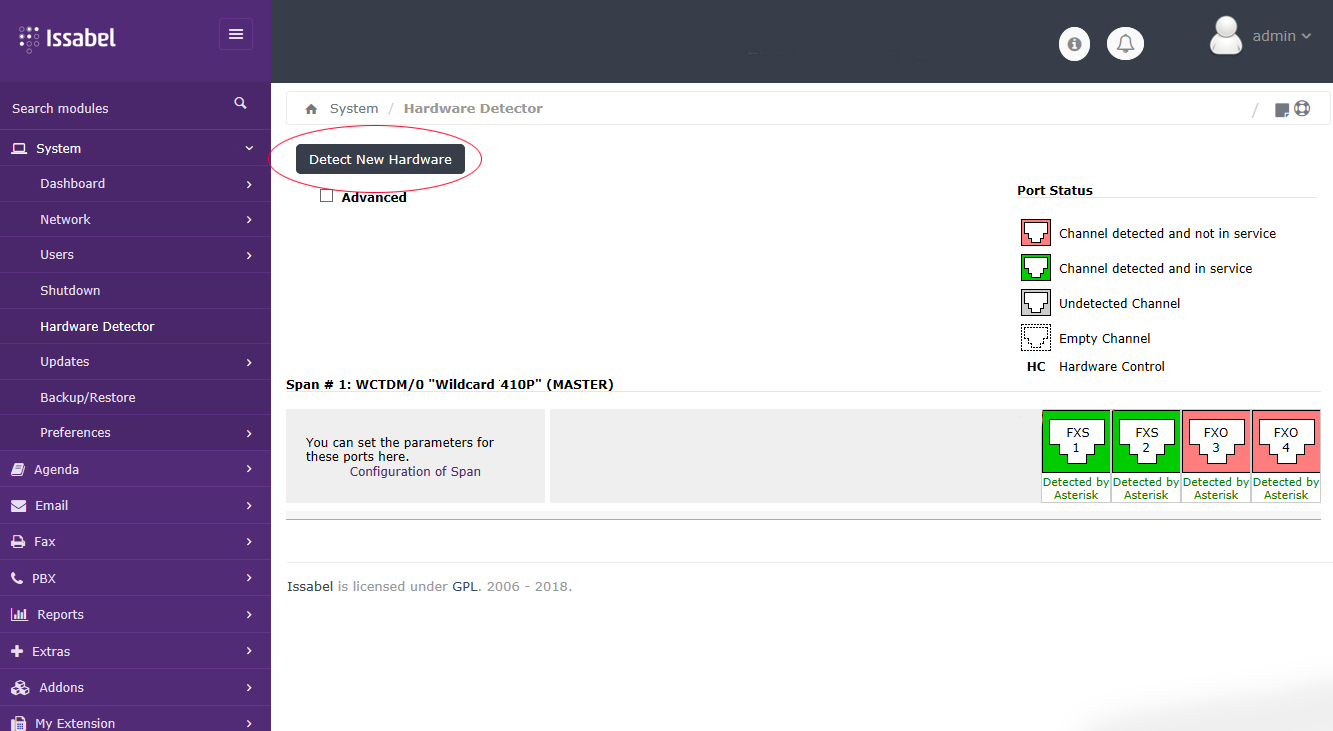 asterisk card tdm410