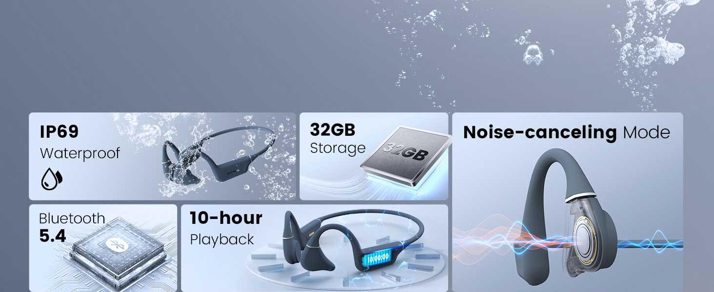 NANK Runner Diver2 Pro Open-Ear Sport Wireless Bluetooth Swimming Headphones