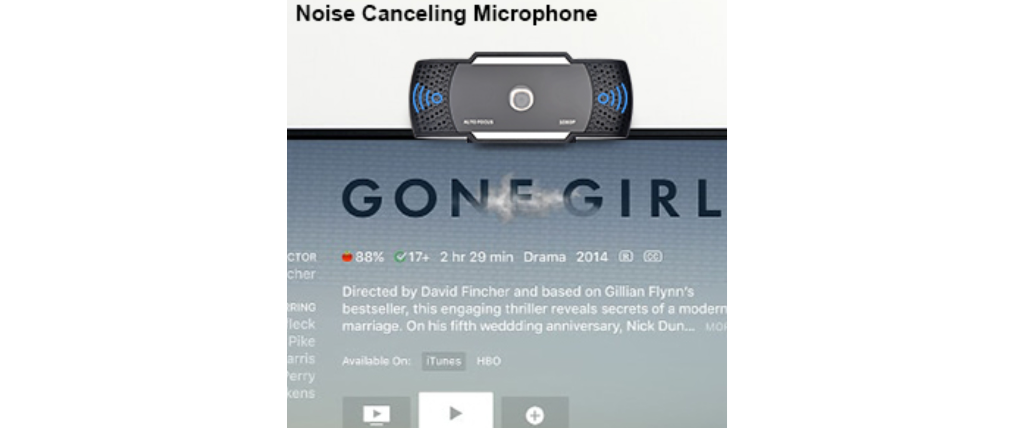 Noise Cancelling Microphone, Built-in Mic Webcam