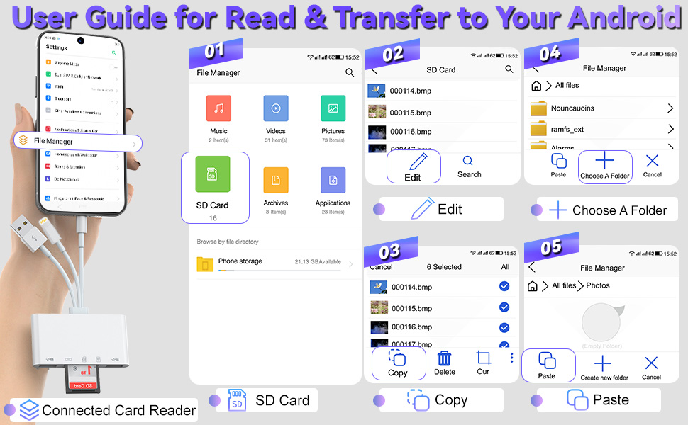 How to Transfer Files from Memory Card to Your Samsung/Android Cellphones?