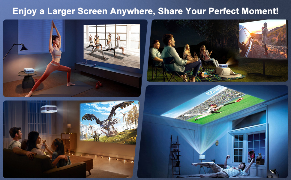 home projector is equipped with HDMI, USB, VGA, AV, TF ports, so it can be compatible with iPhone, A