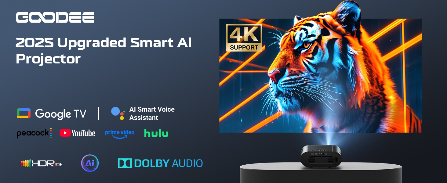 GooDee 4K UHD Smart Projector