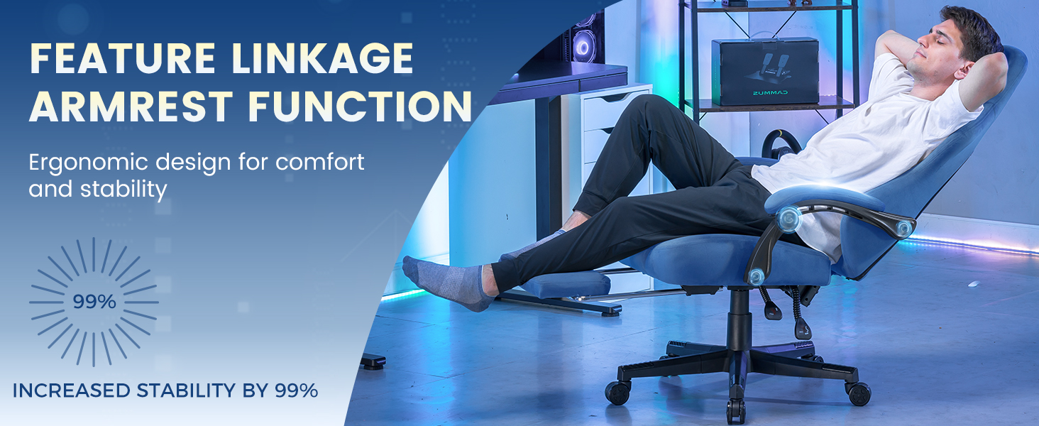 Gaming Chair, Big and Tall, High Back Ergonomic with Pocket Spring Cushion, Footrest, Lumbar Support