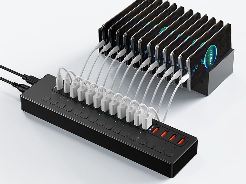 Supports data transmission over USB-A/C interfaces  Supports 4 USB-A 3.0 ports, 6 USB-A 2.0 ports an