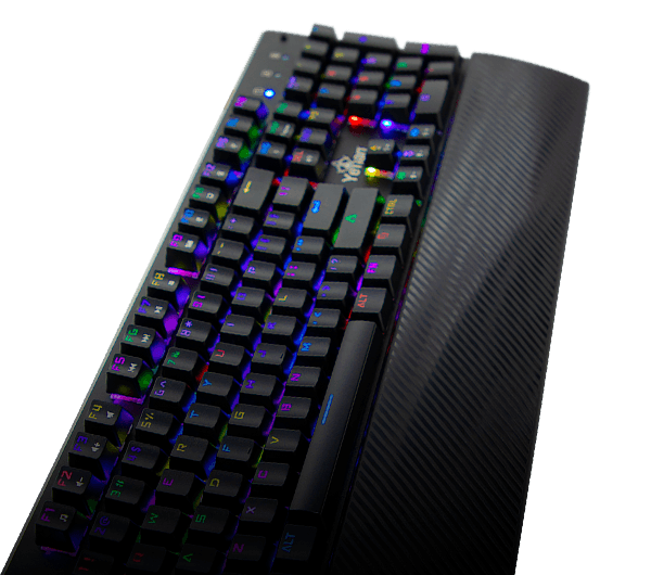 This keyboard is designed with plush leatherette palm rest reducing stress on your wrist providing c