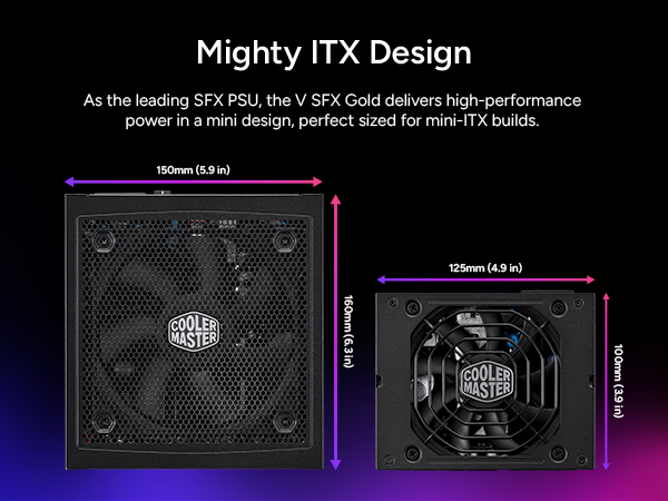 Cooler Master V750 SFX Gold 750W Fully Modular Power Supply Black