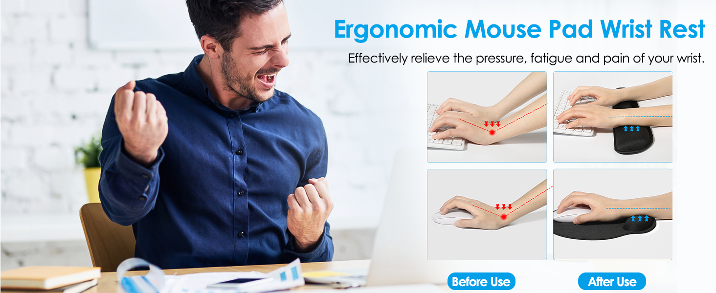 Ergonomic Mouse Pad with Wrist Support