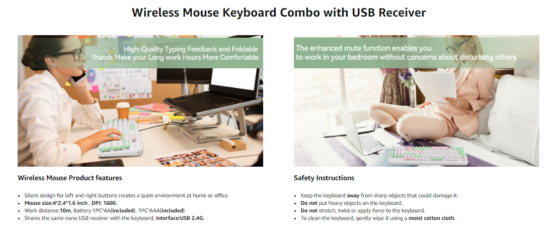 Wireless keyboard and mouse kit