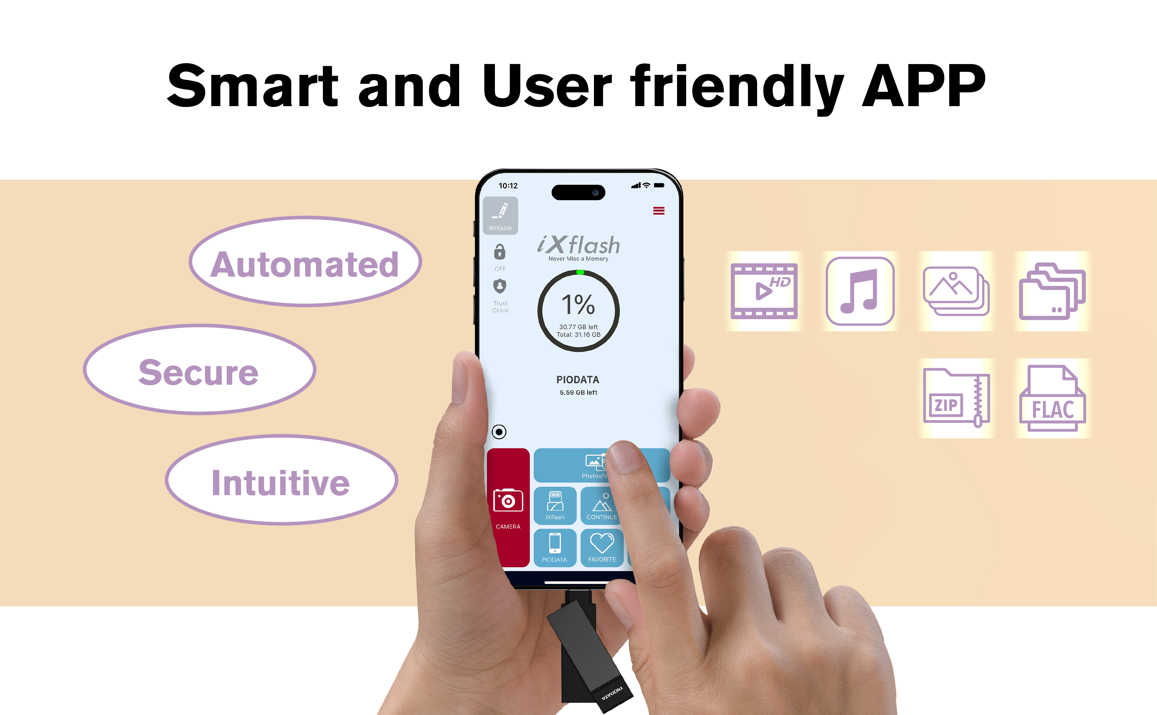PioData iXflash A to C User Friendly App