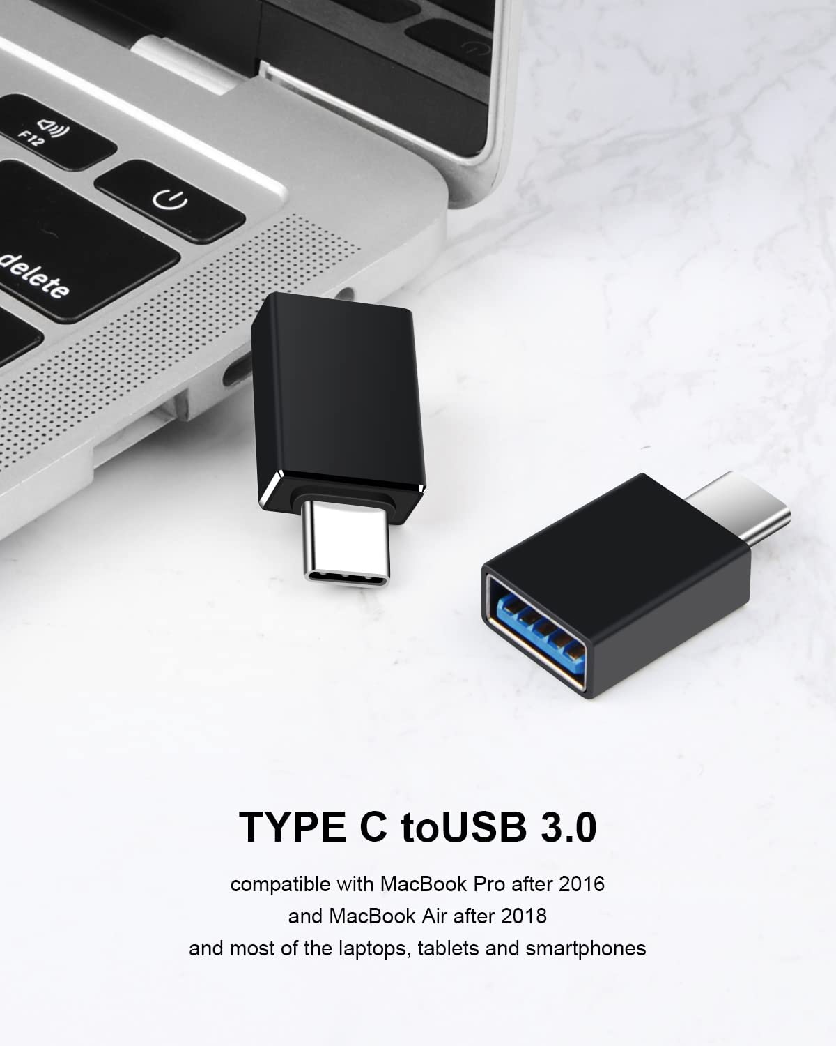 5Pack USB C to USB Adapters, Type C to USB 3.0 USBC Adapter Side by Side