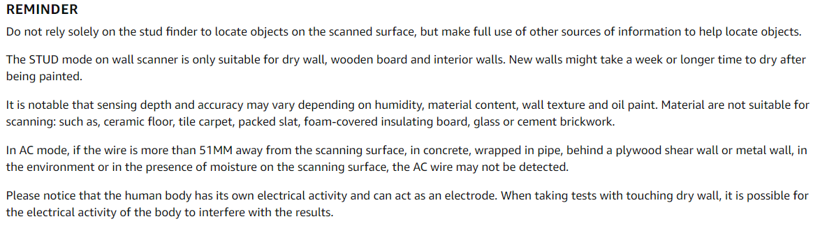 Stud Finder Wall Scanner Sensor