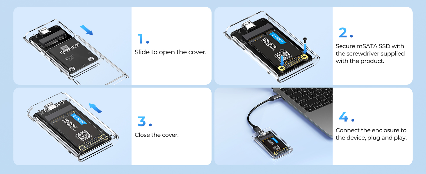 5 Gbit/s USB 3.0 mSATA SSD Enclosure