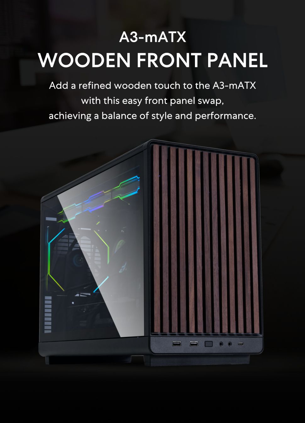 Lian Li, A3-mATX, Front, Wood Panel, A3-3WD