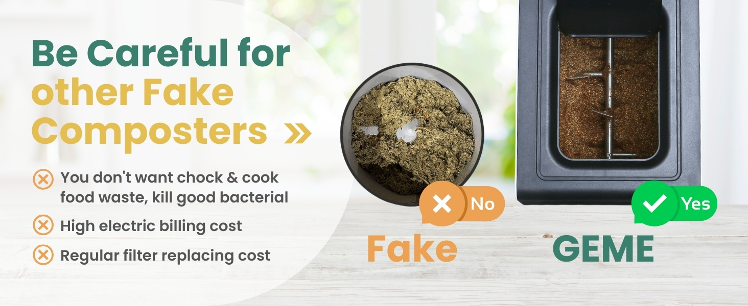 GEME Electric Composter, Filter Permanent Use, No need to change Filter,